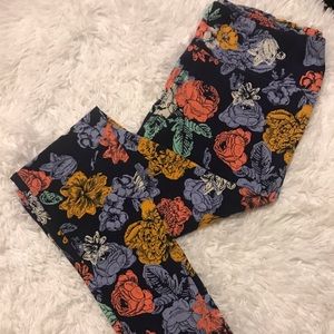 LuLaRoe Navy Vintage Floral Leggings